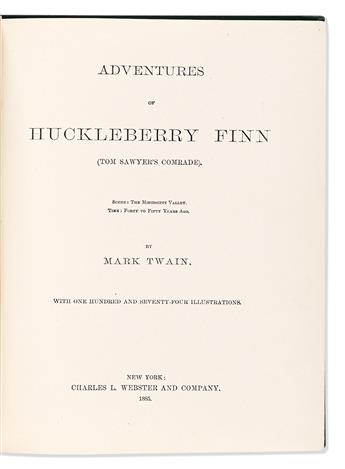 Twain, Mark (1853-1910) Adventures of Huckleberry Finn.